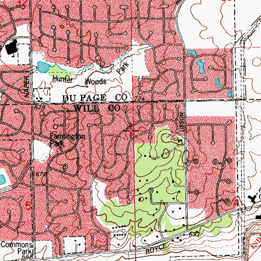 Topographic Map of Walnut Ridge, IL