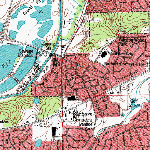Topographic Map of Winston Village, IL