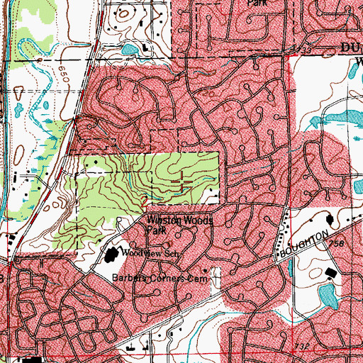 Topographic Map of Winston Woods, IL