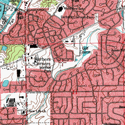 Topographic Map of Ivanhoe, IL