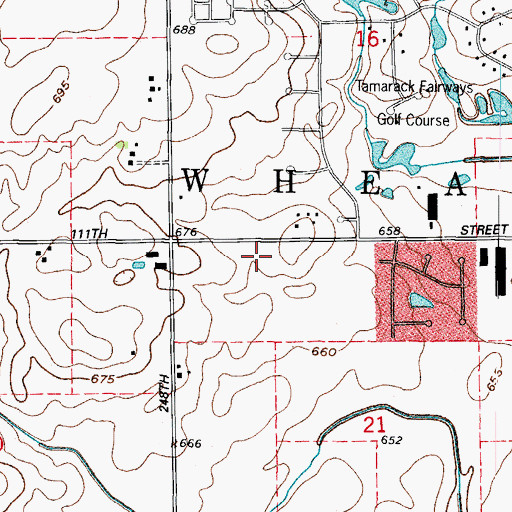 Topographic Map of Wheatland Highlands, IL