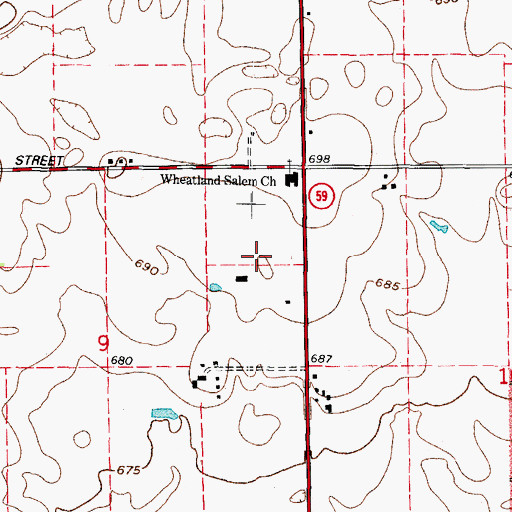 Topographic Map of Reserves at Clearwater, IL