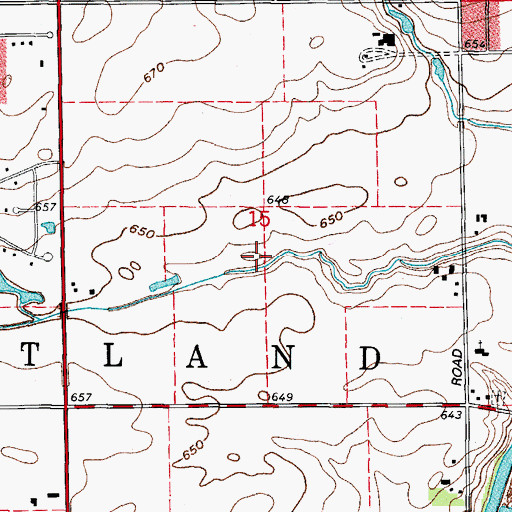 Topographic Map of Saddle Creek, IL