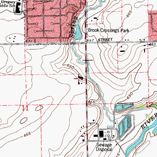 Topographic Map of Rose Hill Farms, IL