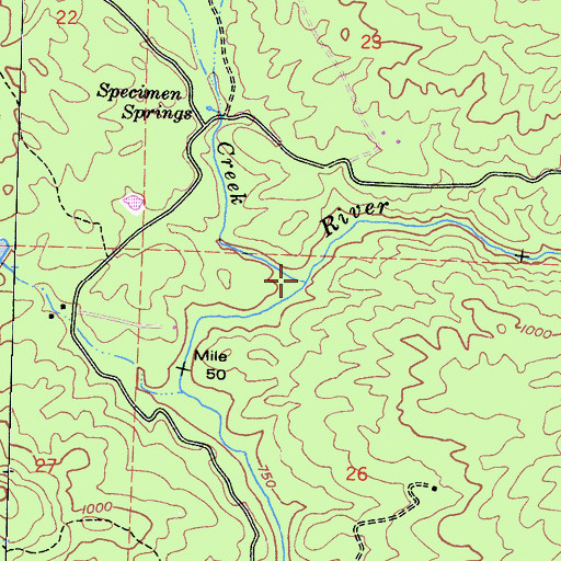 Topographic Map of Striped Rock Creek, CA