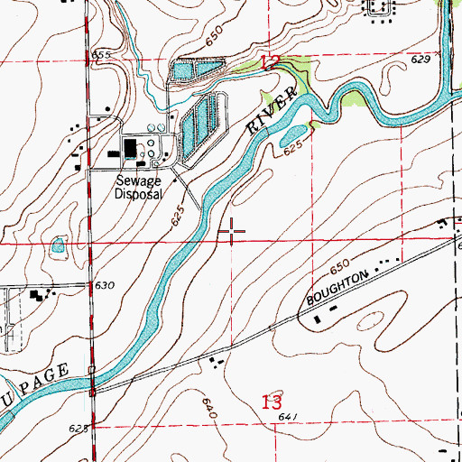 Topographic Map of Riverbend, IL