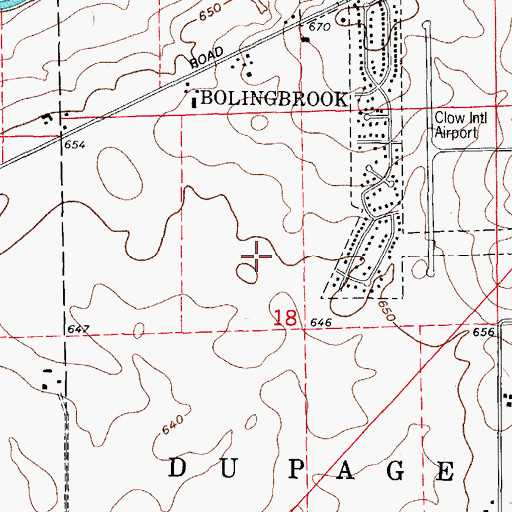 Topographic Map of Indian Boundary, IL