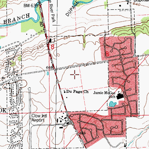 Topographic Map of Brookwood Estates, IL