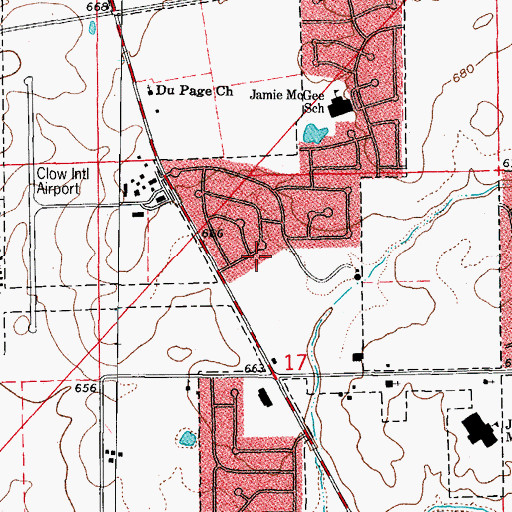 Topographic Map of Quail Grove, IL