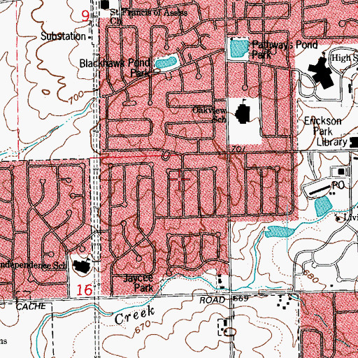 Topographic Map of Sugar Brook, IL