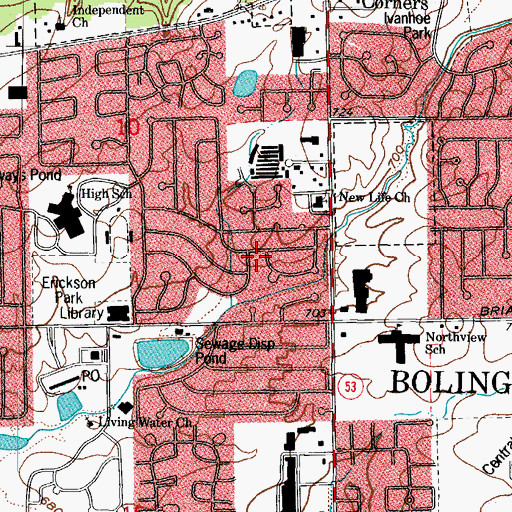 Topographic Map of Cherrywood, IL