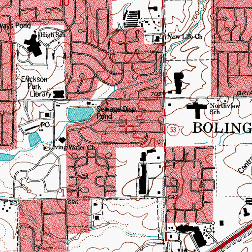 Topographic Map of Westbury, IL