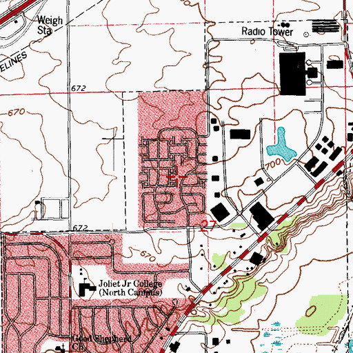 Topographic Map of Honeytree, IL