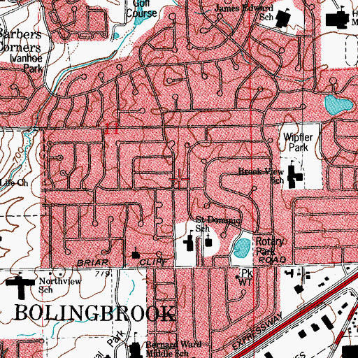 Topographic Map of Colonial Village, IL