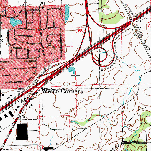 Topographic Map of Stonegate, IL
