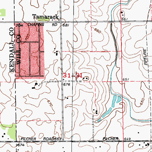 Topographic Map of Shenandoah, IL