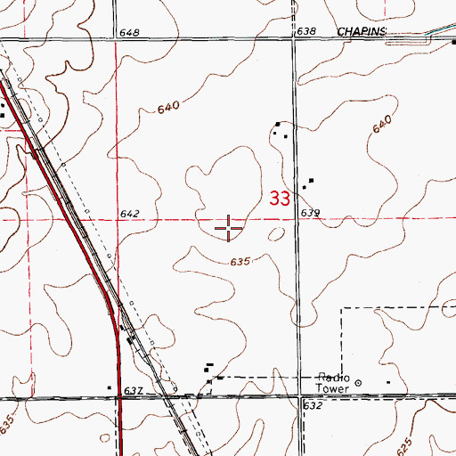 Topographic Map of Golden Meadow Estates, IL