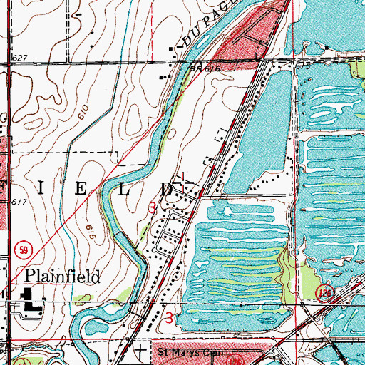 Topographic Map of River Edge Estates, IL