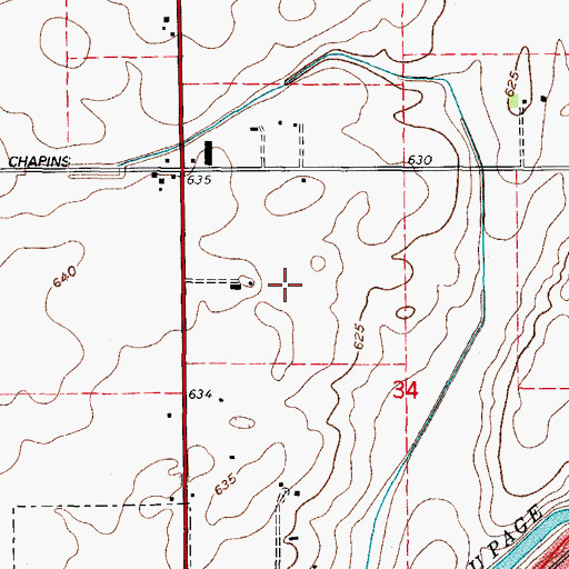 Topographic Map of Ponds of Plainfield, IL