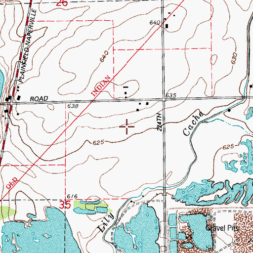 Topographic Map of Foxridge Farms, IL