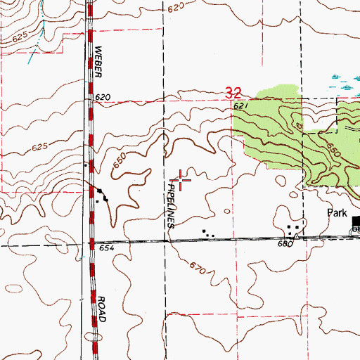 Topographic Map of Marquettes Landing, IL