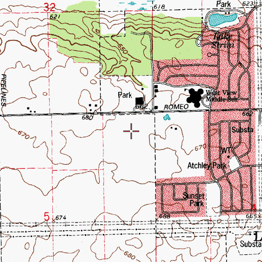 Topographic Map of Heritage Place, IL