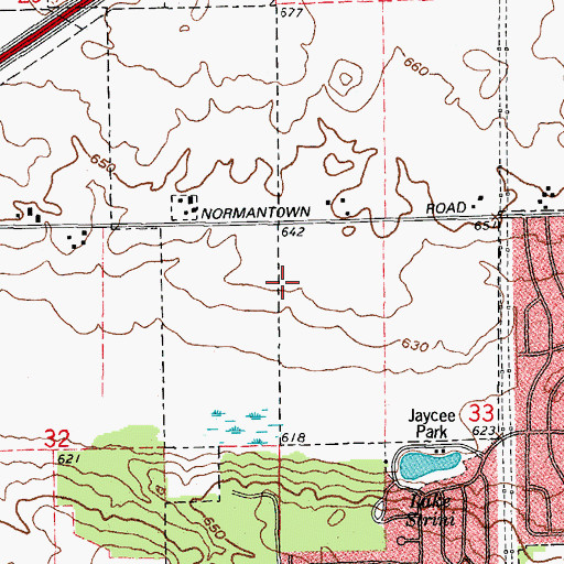 Topographic Map of Lakewood Estates, IL