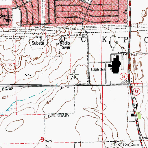 Topographic Map of Nottingham Ridge, IL