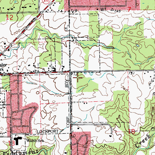 Topographic Map of The Fields, IL