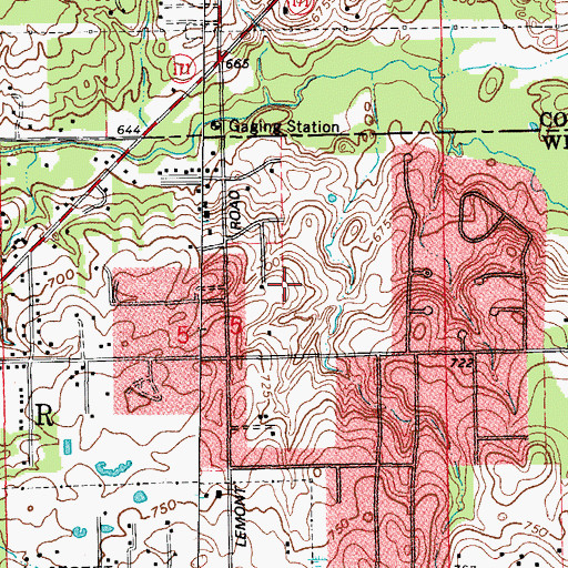 Topographic Map of Quail Brook Estates, IL