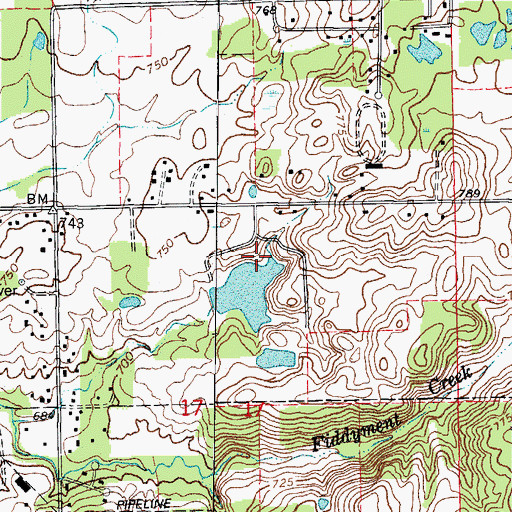 Topographic Map of Mallard Lake Estates, IL