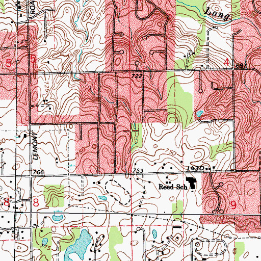 Topographic Map of King Acres, IL
