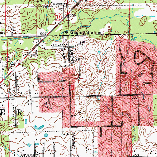 Topographic Map of Long Run Acres, IL