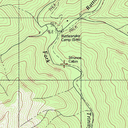 Topographic Map of Strunce Cabin, CA