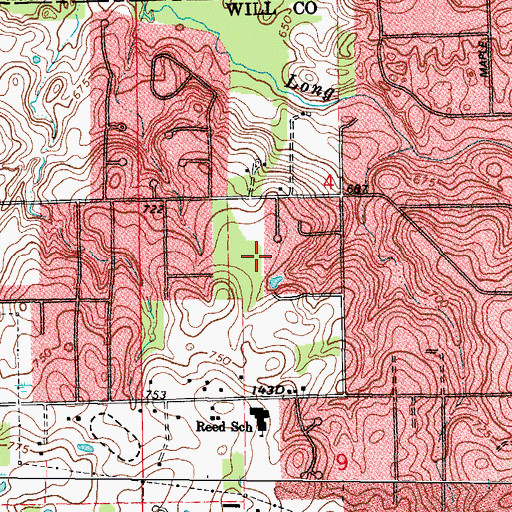 Topographic Map of Country Squire, IL