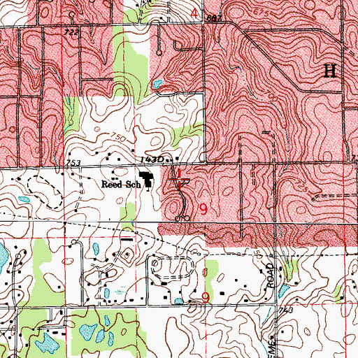 Topographic Map of Twin Creek, IL