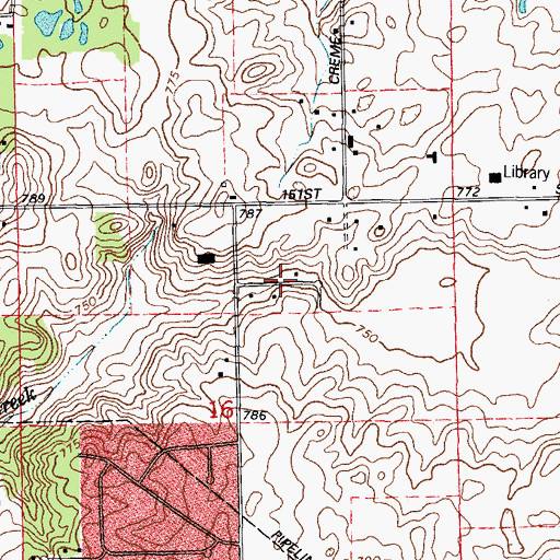 Topographic Map of Cinnamon Creek, IL