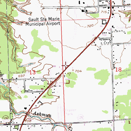 Topographic Map of Sault Internal Medicine, MI
