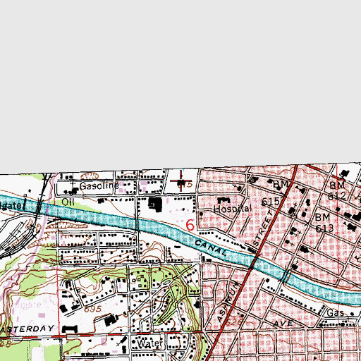 Topographic Map of Malcolm High School, MI