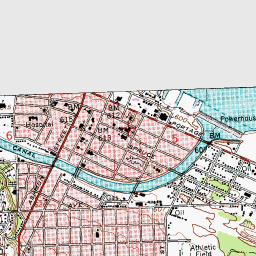 Topographic Map of Saint Mary's Elementary School, MI