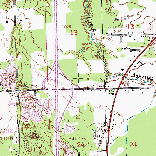 Topographic Map of Cascade Crossings Mall, MI