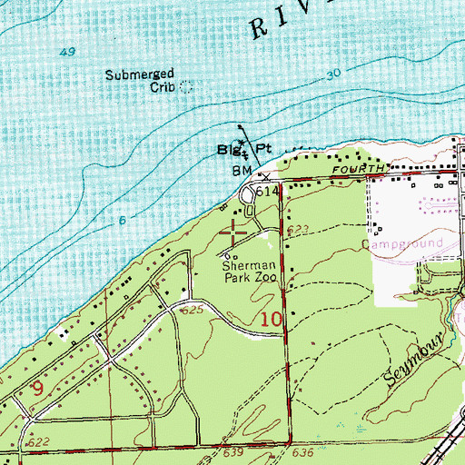 Topographic Map of Sherman Park, MI