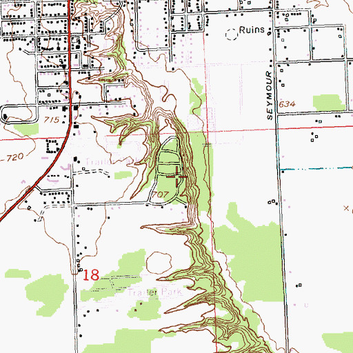 Topographic Map of Minneapolis Woods, MI