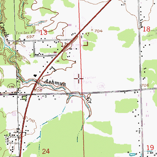 Topographic Map of Chippewa Travel Trailer Park, MI