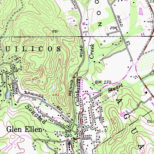 Topographic Map of Stuart Creek, CA