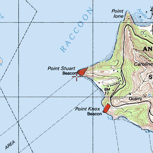 Topographic Map of Point Stuart, CA