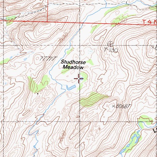Topographic Map of Studhorse Meadow, CA