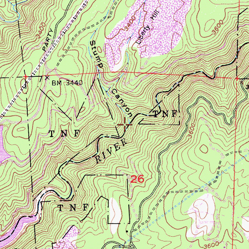 Topographic Map of Stump Canyon, CA