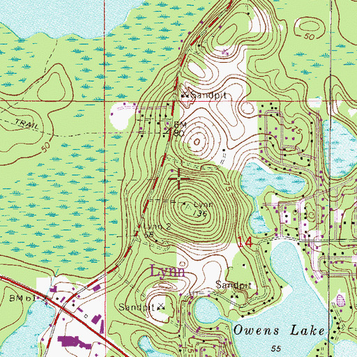 Topographic Map of Faith Baptist Church, FL
