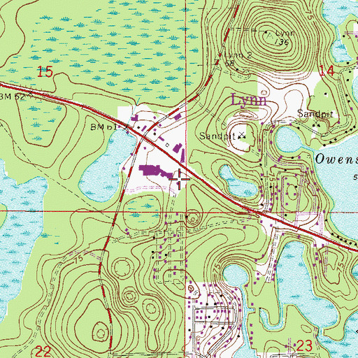 Topographic Map of Marion County Fire Rescue Station 4 East Marion, FL